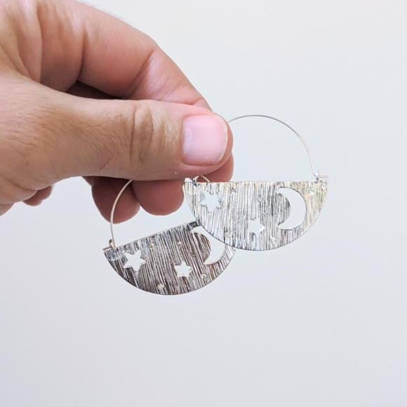 Jewelry - Star Moon Hoop Earrings